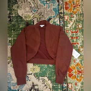 Athleta Chocolate Brown Shrug Sweater Womens Size Large NWT!